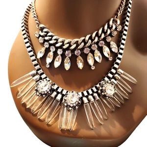 Chain Diamonds And Pearls Double Chain, Silver, Pewter, Elegant, claw clasp